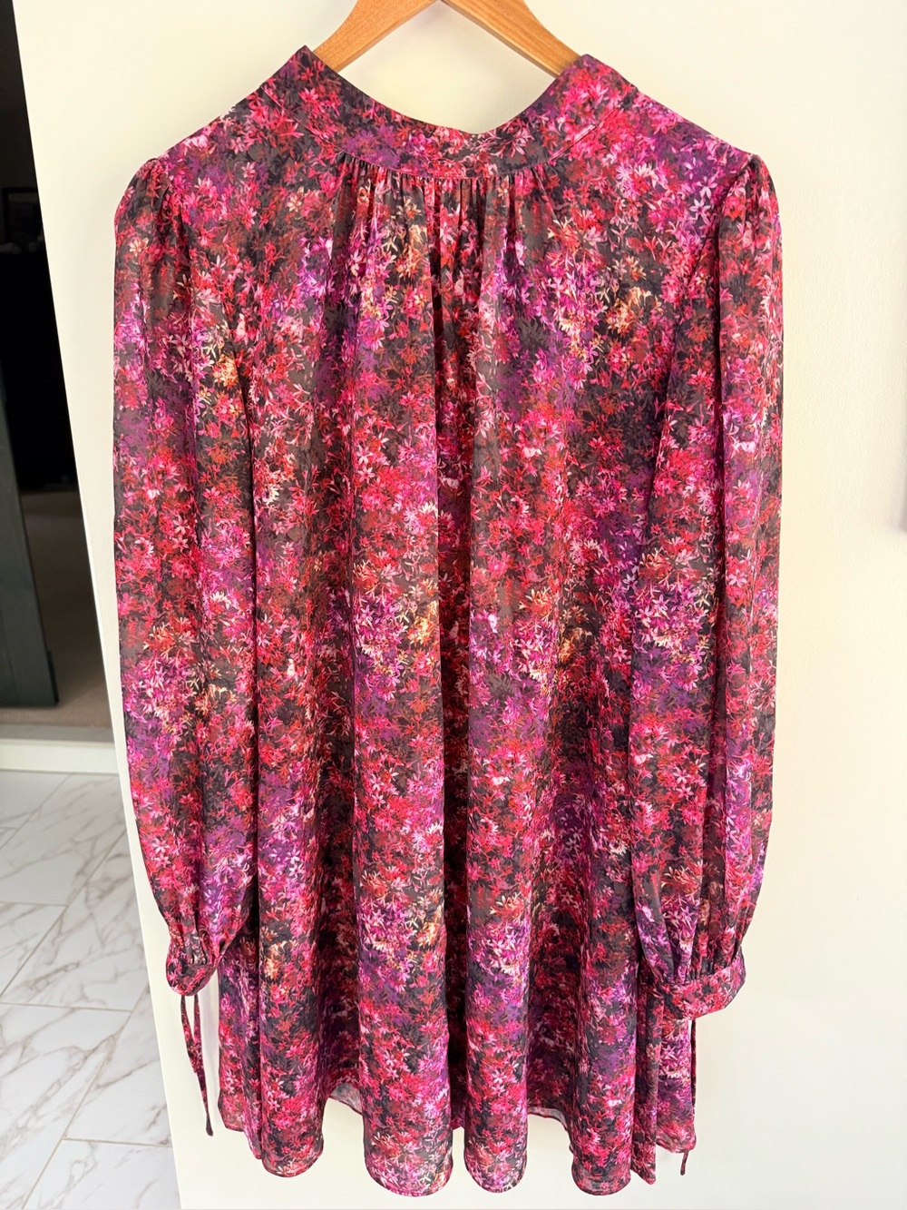 Badgley Mischka Floral Dress in Pink & Red Size 12